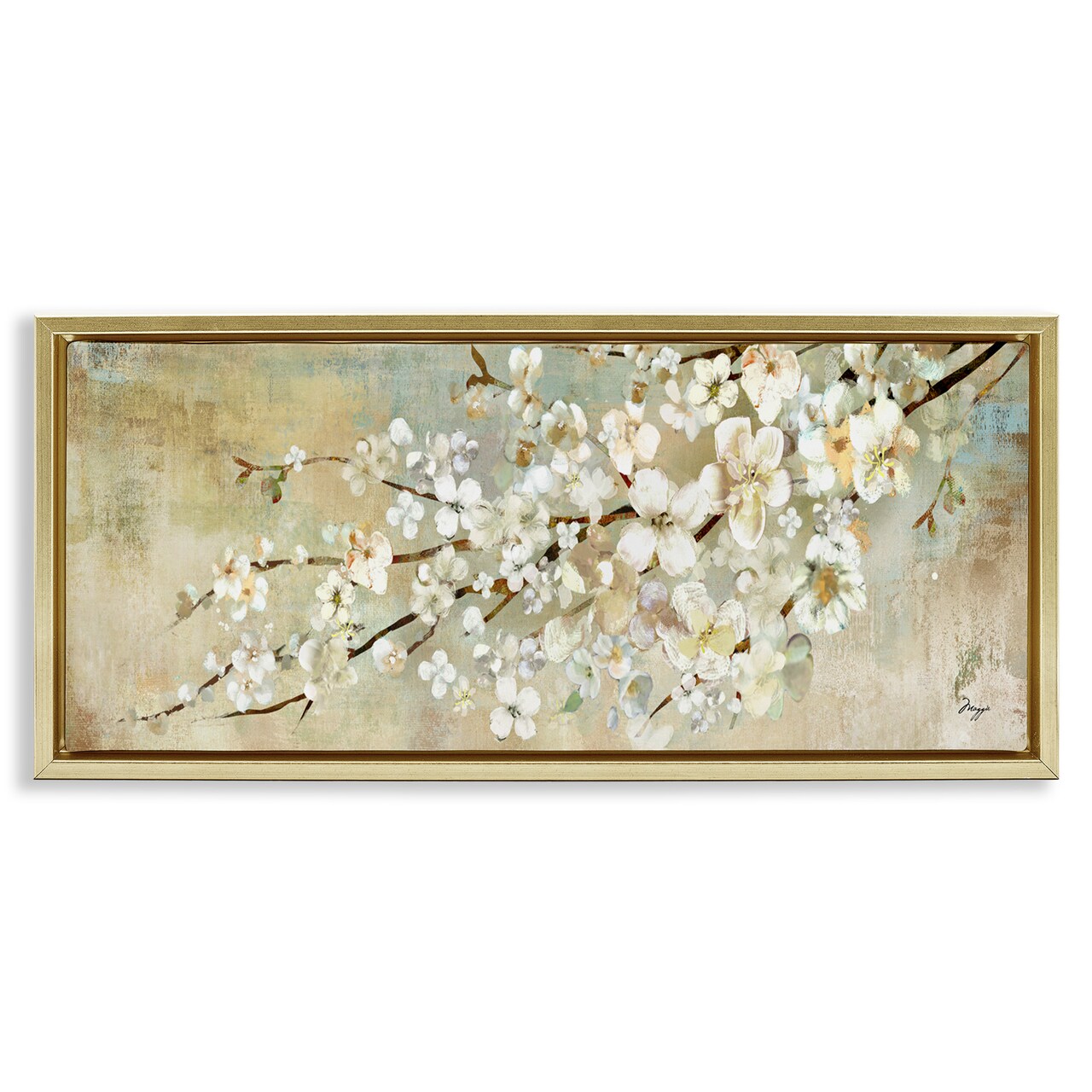 Stupell Industries Blooming Flower Tree Branch Painting Framed Floater Canvas Wall Art
